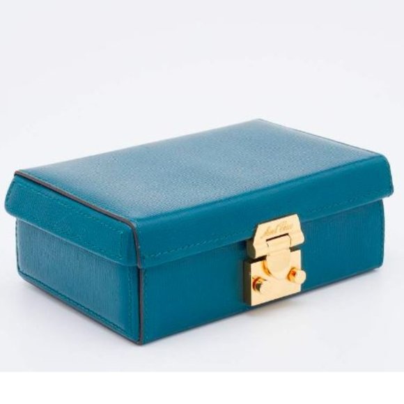 Spectacular, Iconic Mark Cross GRACE Box Bag Clutch, EUC, Blue with Dust Bag - Picture 8 of 15